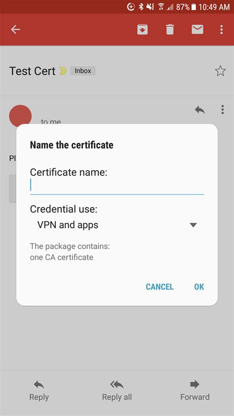 installing certificate on android phone